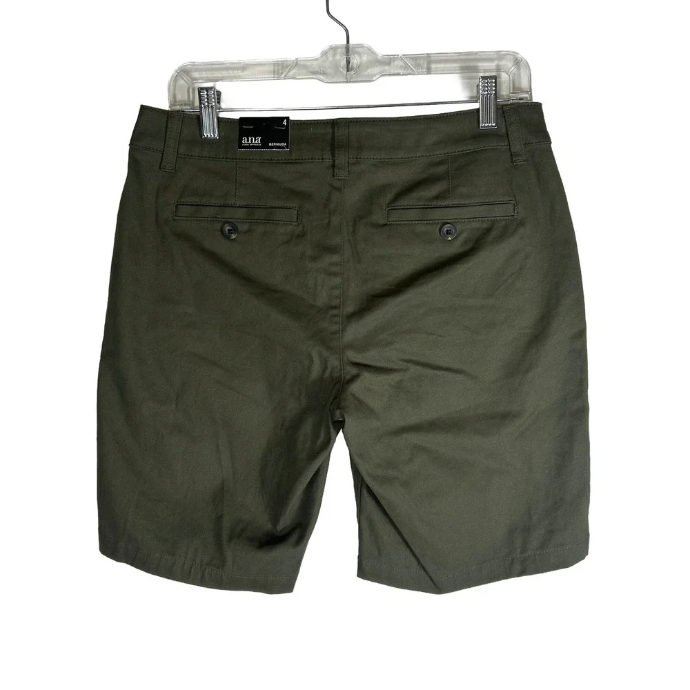 NWT ana A New Approach Women Bermuda Shorts Oregano Green 9 Inch Inseam Size 4 - Picture 3 of 11